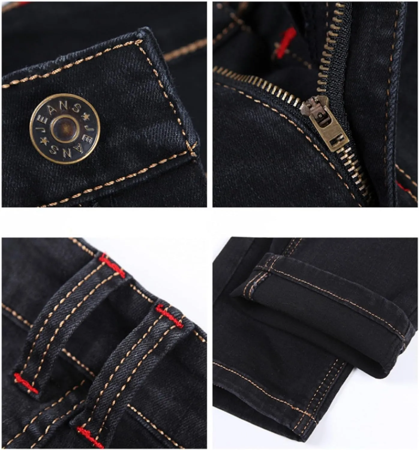 Men's Casual Style Straight Fit Jeans Slim Stretch Skinny Denim Pants Classic Lightweight Relaxed Retro Jean