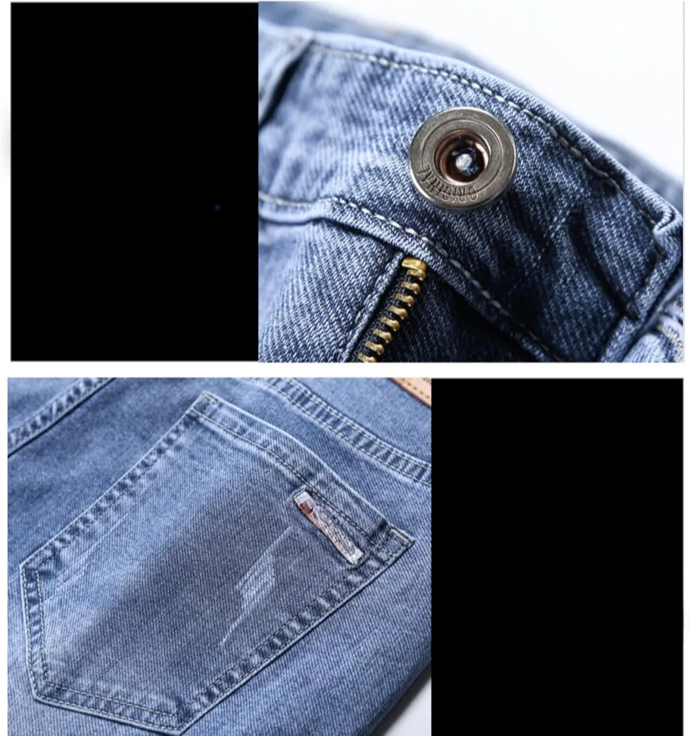 Men's Casual Style Straight Fit Jeans Slim Stretch Skinny Denim Pants Classic Lightweight Relaxed Retro Jean