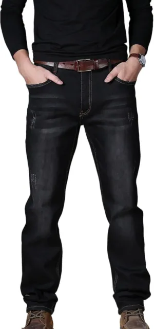 Men's Casual Style Straight Fit Jeans Slim Stretch Skinny Denim Pants Classic Lightweight Relaxed Retro Jean