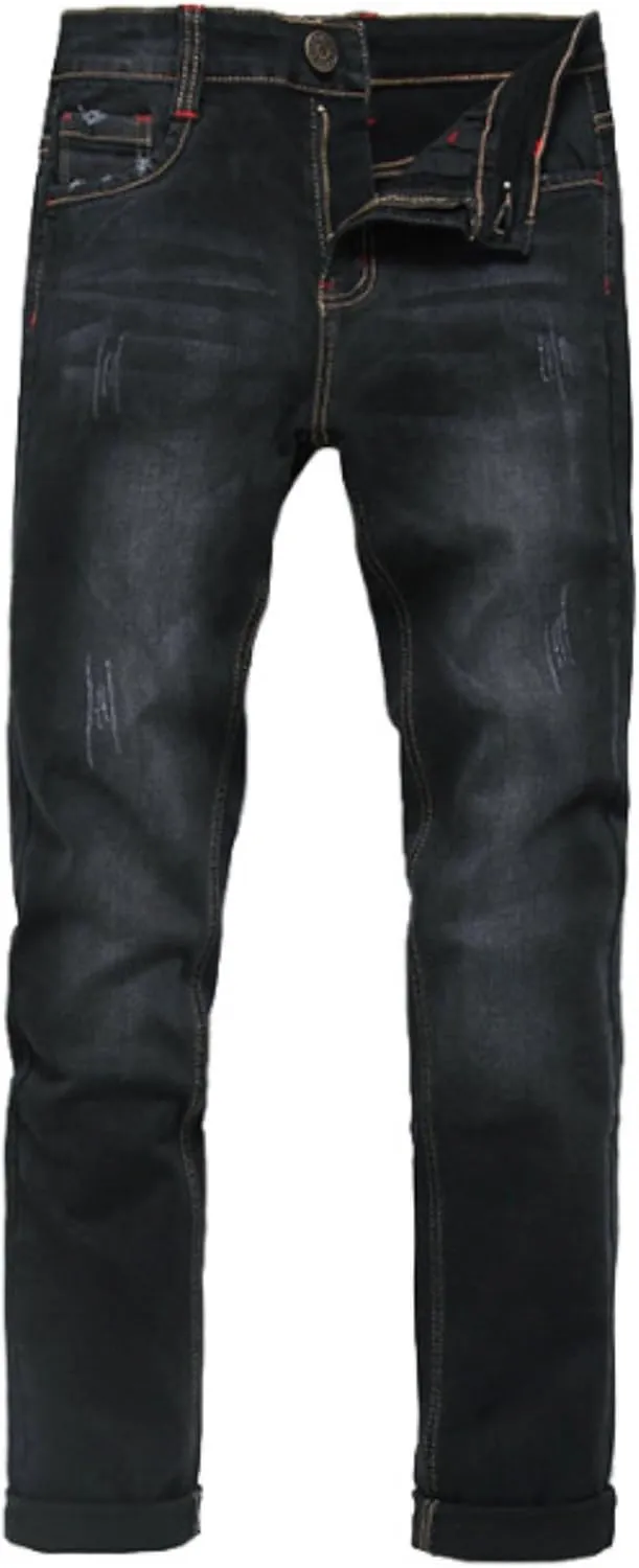 Men's Casual Style Straight Fit Jeans Slim Stretch Skinny Denim Pants Classic Lightweight Relaxed Retro Jean