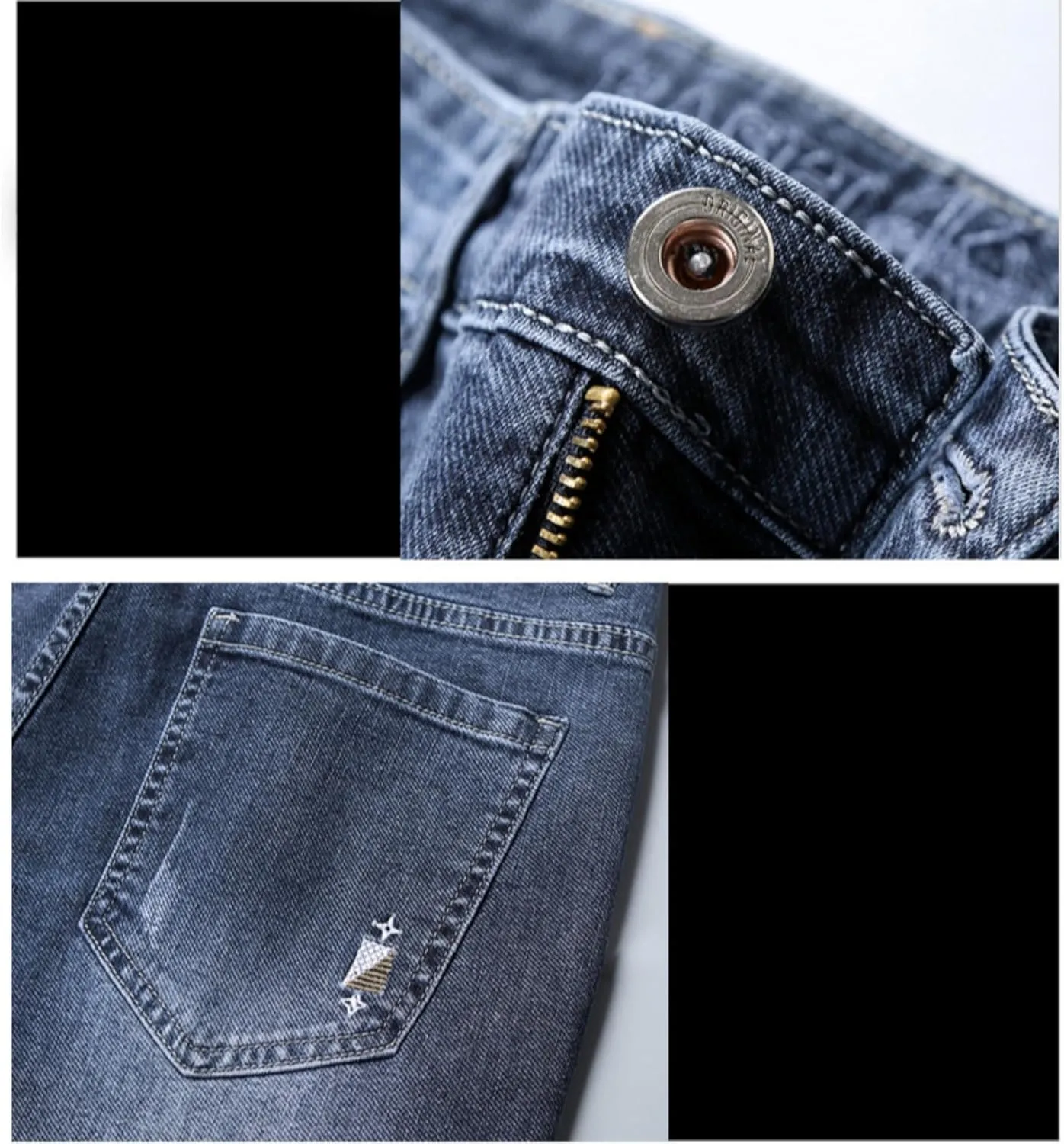Men's Casual Style Straight Fit Jeans Slim Stretch Skinny Denim Pants Classic Lightweight Relaxed Retro Jean