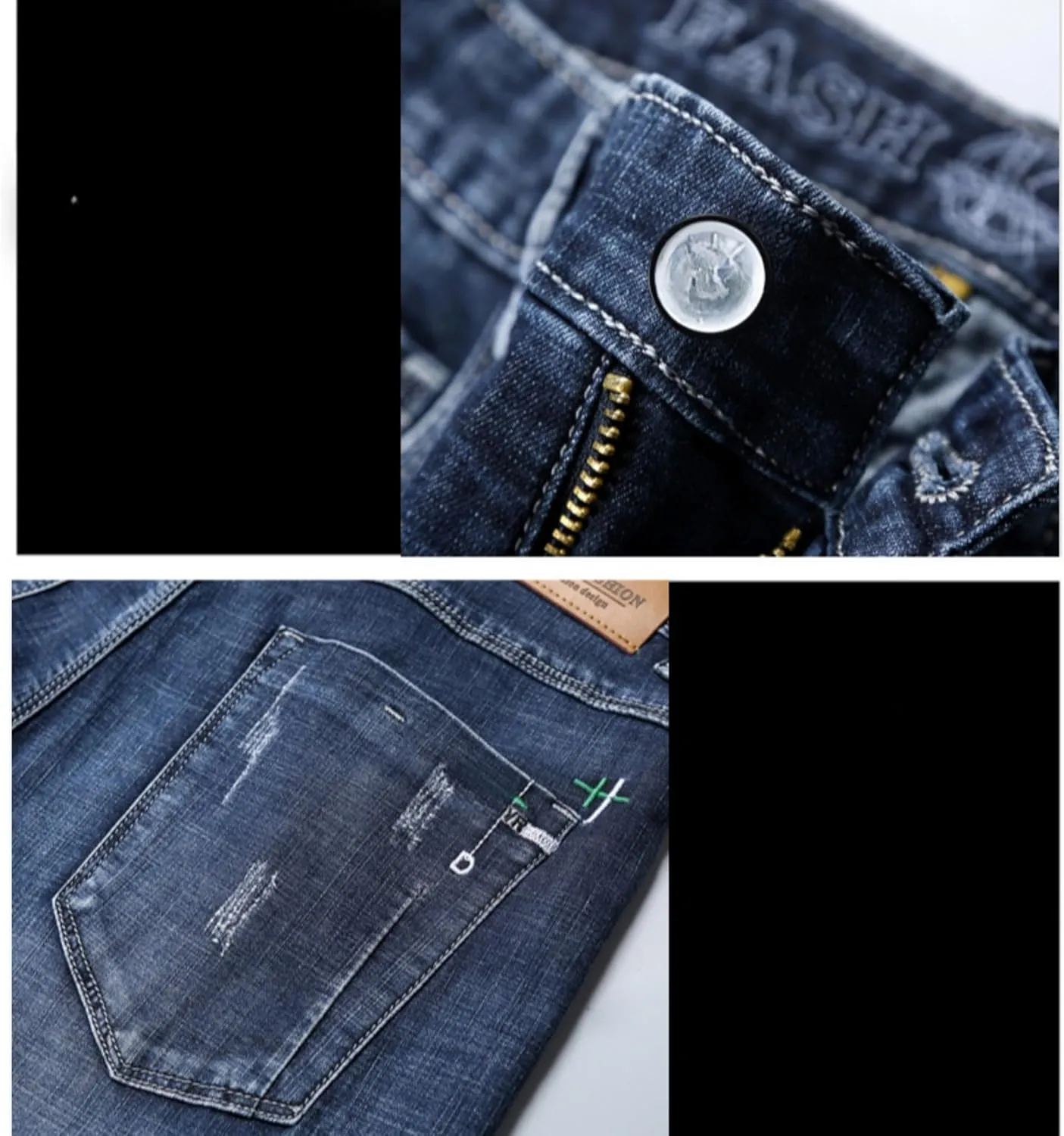Men's Casual Style Straight Fit Jeans Slim Stretch Skinny Denim Pants Classic Lightweight Relaxed Retro Jean