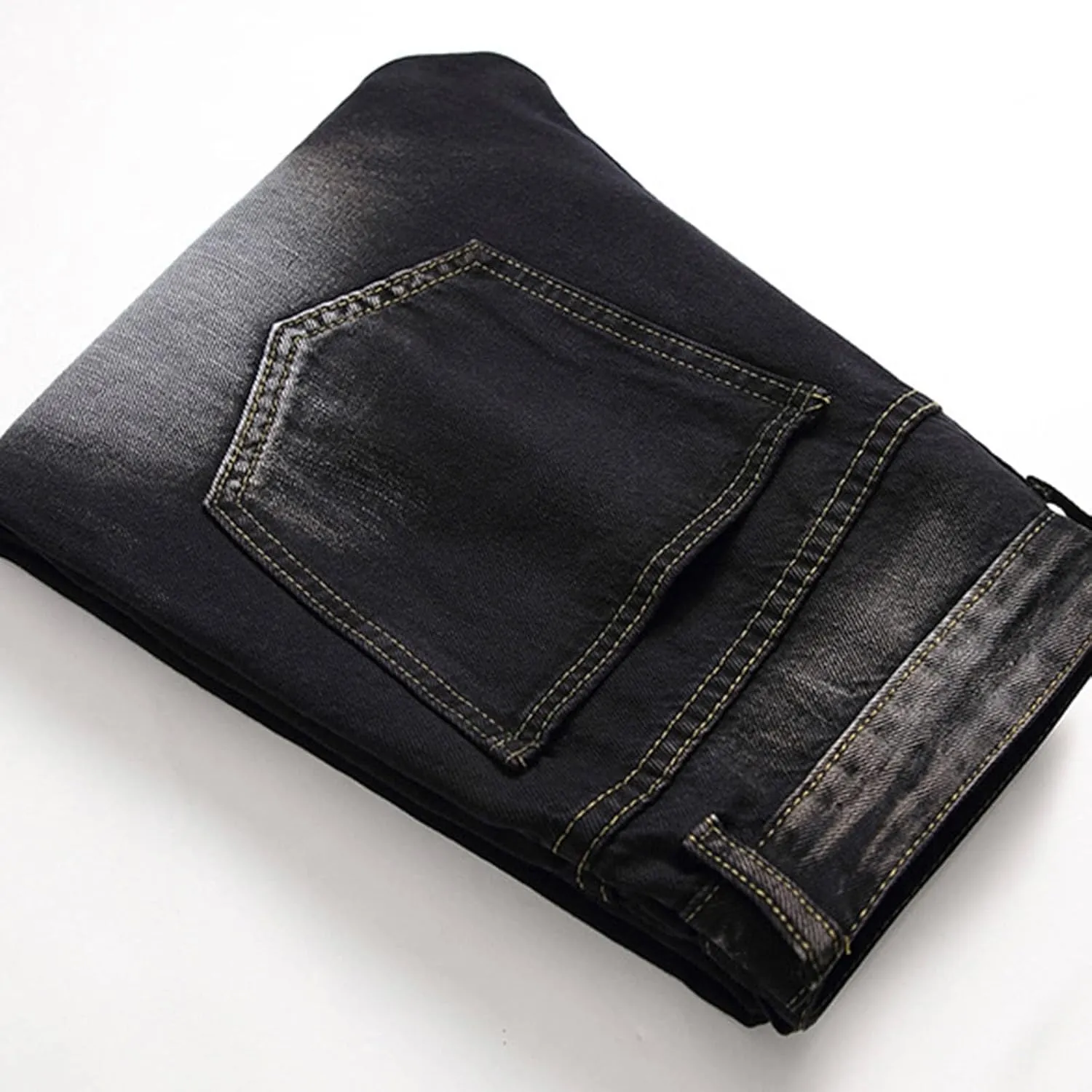 Mens Casual Washed Jeans Retro Ripped Relaxed Fit Distressed Denim Pants Street Style Fashion Straight Leg Jeans