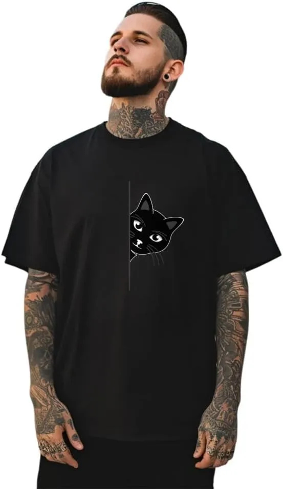 Men's Cotton Short Sleeve Tees Soft Fashion Print T-Shirts Casual Graphic Crewneck Tops