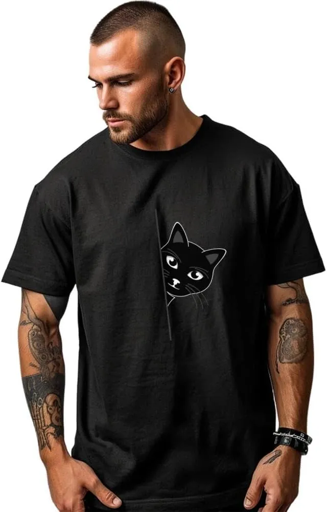 Men's Cotton Short Sleeve Tees Soft Fashion Print T-Shirts Casual Graphic Crewneck Tops