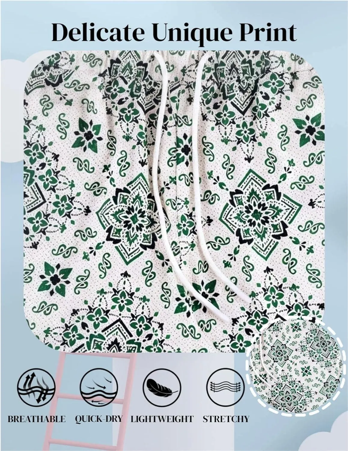 Men's Floral Basketball Shorts 4" Inseam - Lightweight Quick Dry Gym Shorts with Drawstring for Running, Workout & Casual