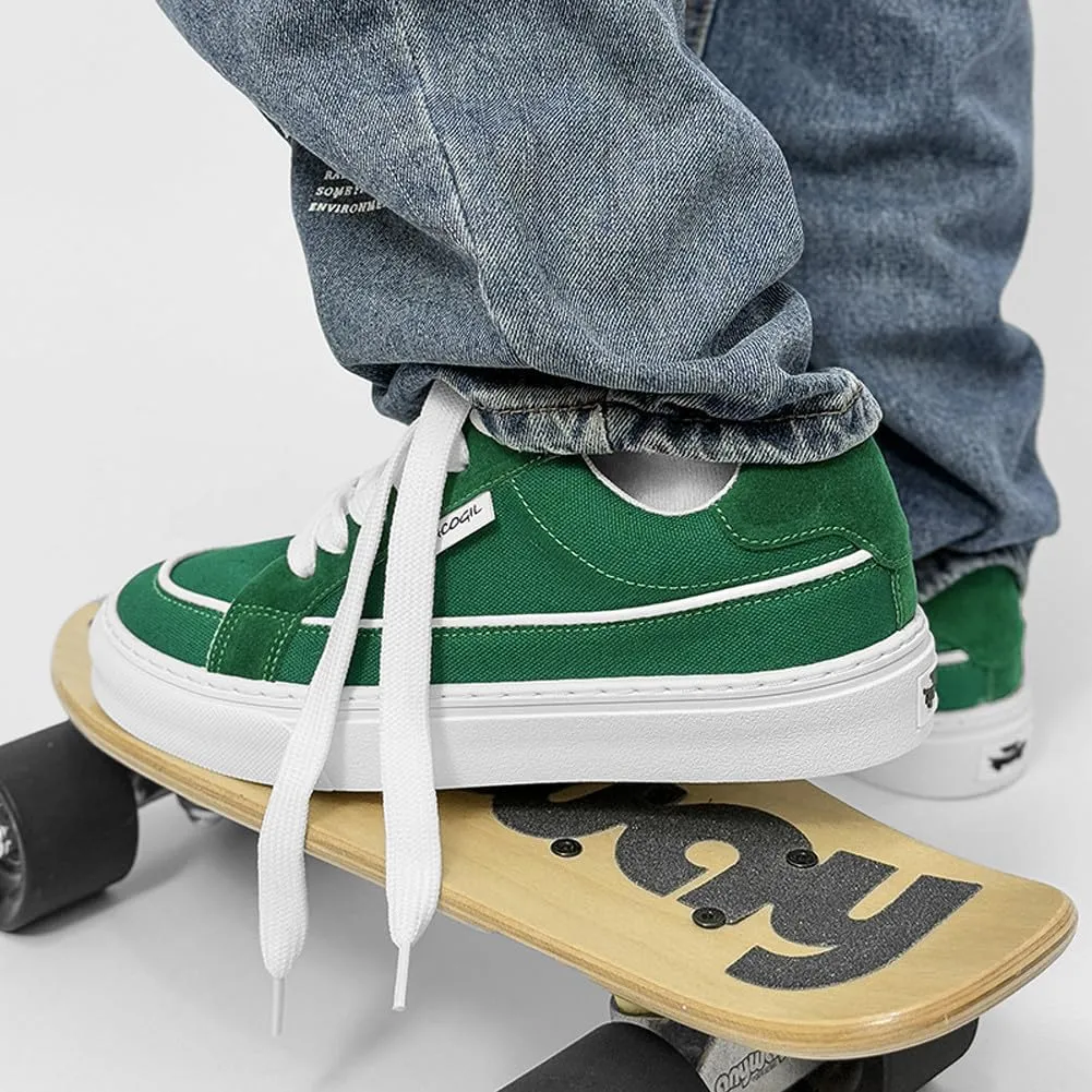 Men's Skate Lightweight Low Top Canvas Sneakers Breathable Flat Walking Shoes