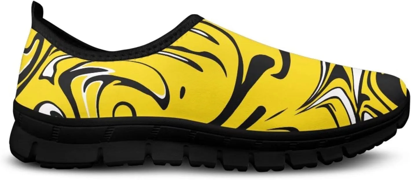 Mens Slip On Tennis Shoes Funny Print Comfortable Work Shoes for Men