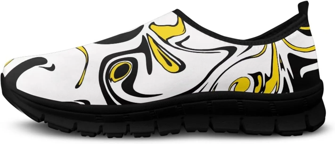 Mens Slip On Tennis Shoes Funny Print Comfortable Work Shoes for Men