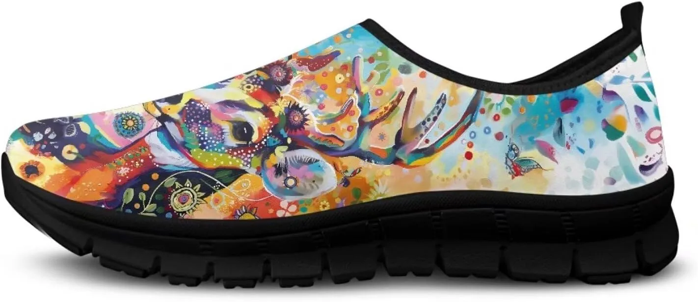 Mens Slip On Tennis Shoes Funny Print Comfortable Work Shoes for Men