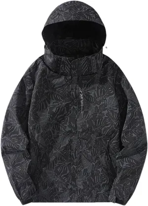 Mens Spring Lightweight Waterproof Jacket Raincoat For Hiking Travel With Removable Hood Windbreaker Jacket Top
