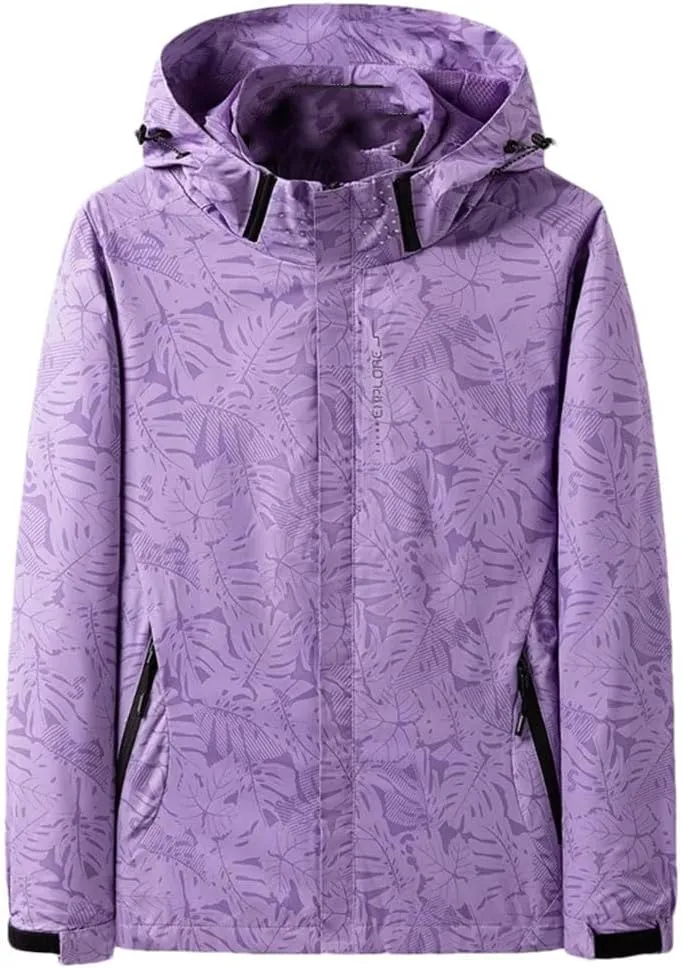 Mens Spring Lightweight Waterproof Jacket Raincoat For Hiking Travel With Removable Hood Windbreaker Jacket Top