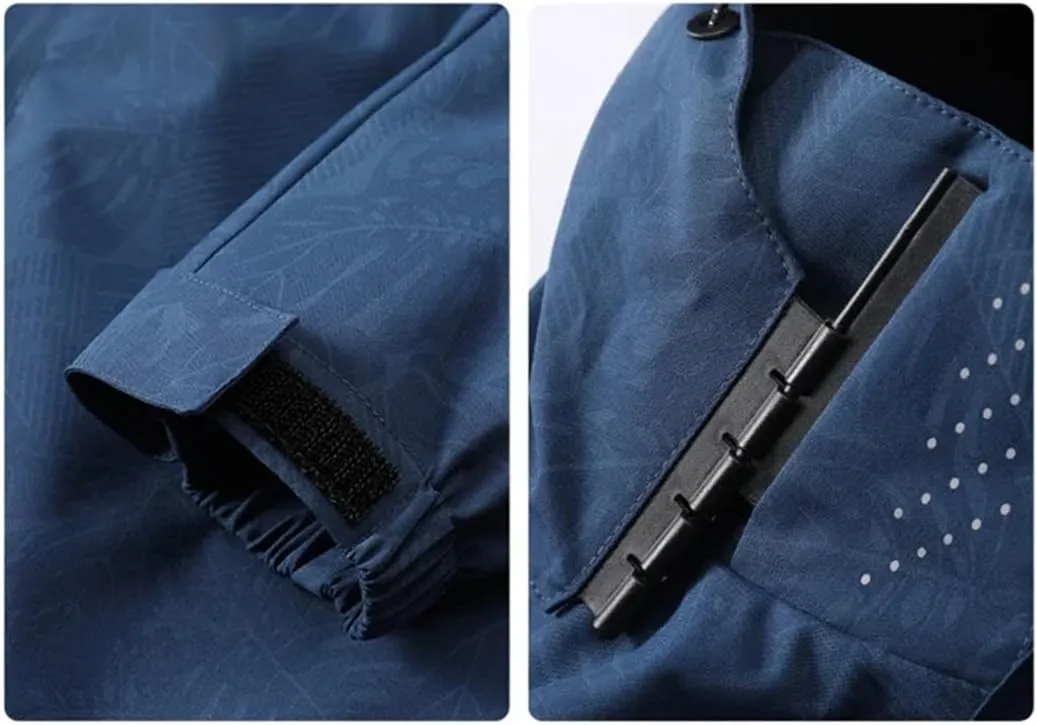 Mens Spring Lightweight Waterproof Jacket Raincoat For Hiking Travel With Removable Hood Windbreaker Jacket Top