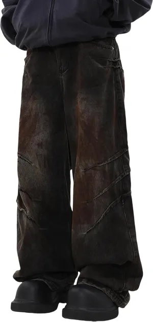 Men's Y2K Jeans Vintage Baggy Jean Pants Grunge Aesthetic Skater Pants Streetwear Relaxed Fit Jeans Trousers