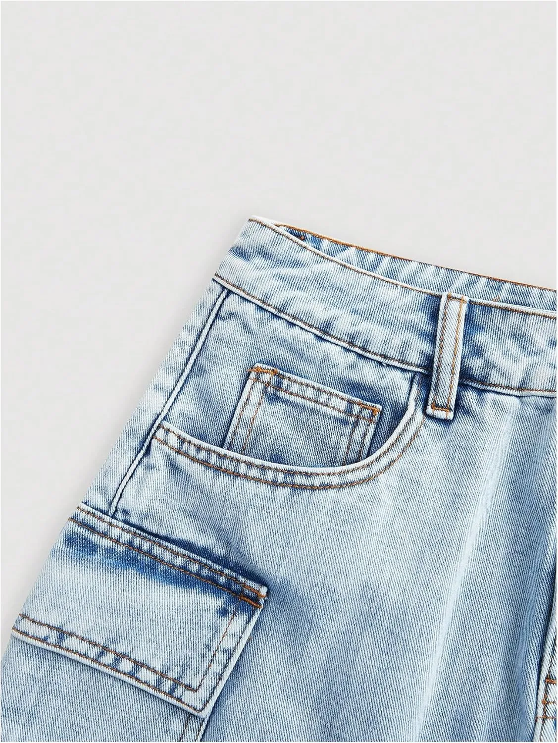 Milumia Women's Botton Front Denim Cargo Skorts Y2k Casual Jean Shorts with Pockets