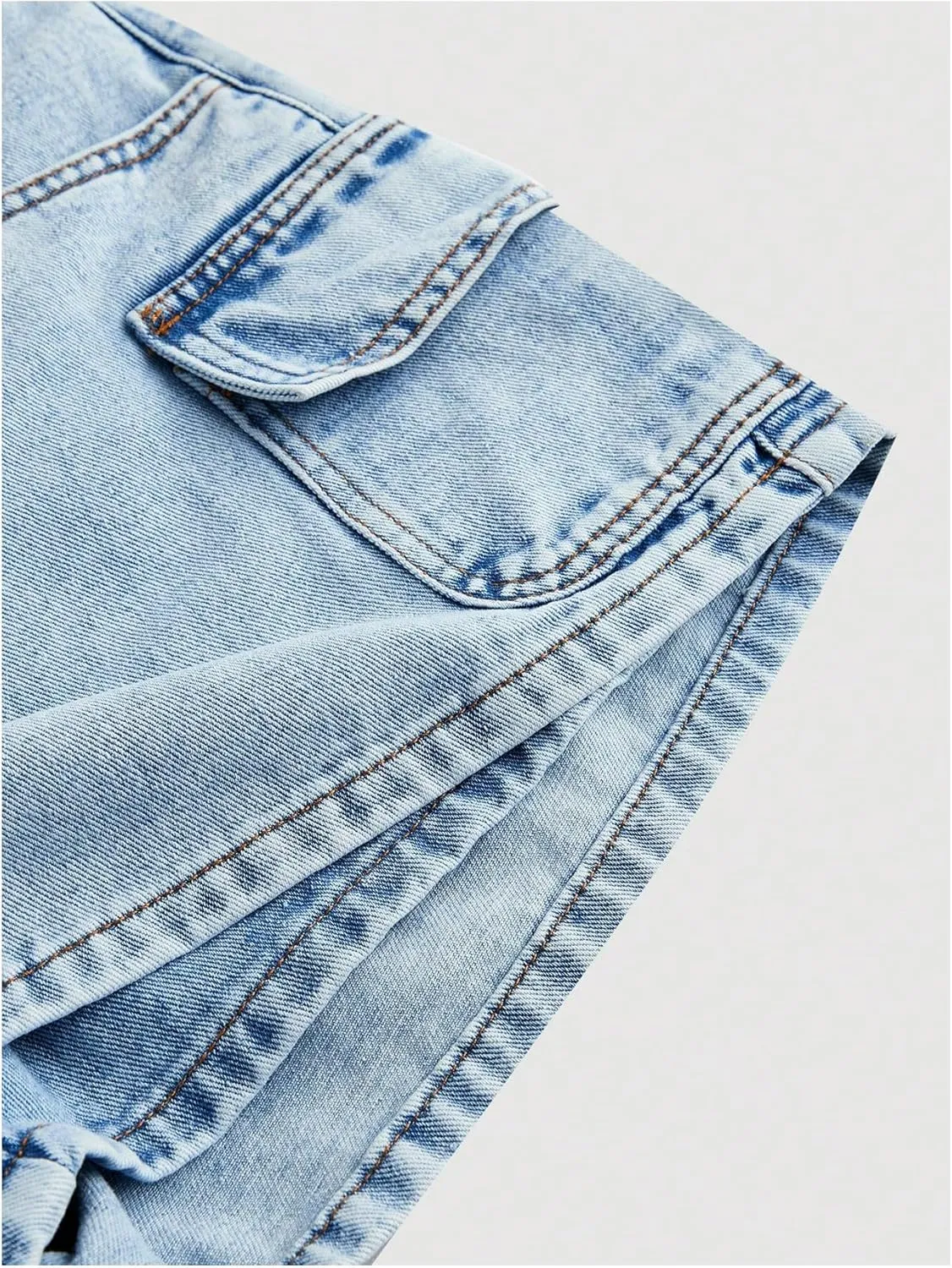 Milumia Women's Botton Front Denim Cargo Skorts Y2k Casual Jean Shorts with Pockets