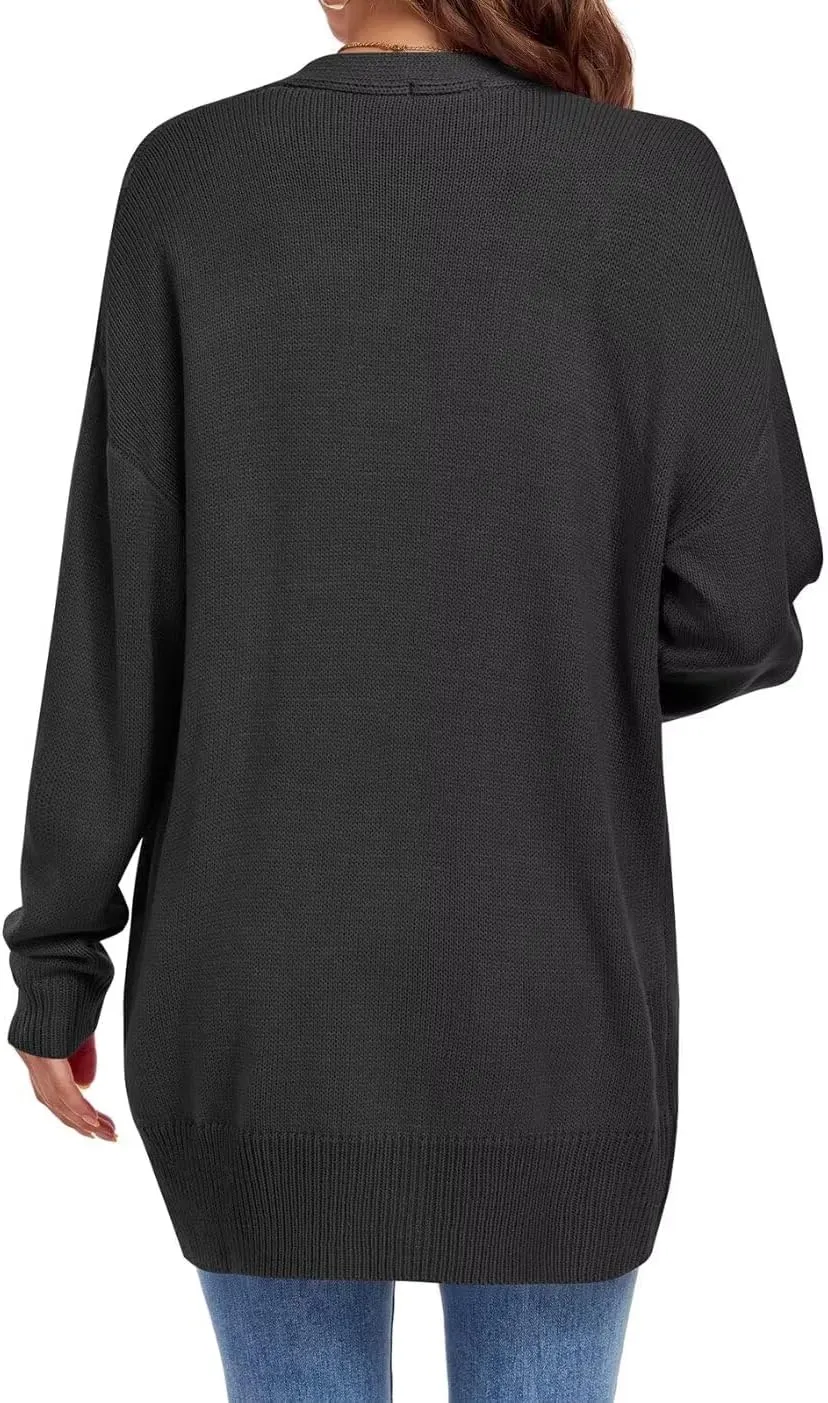 MONNURO Plus Size Cardigan Sweater for Women Long Sleeve Cable Knit Open Front Cardigan Outwear with Pockets