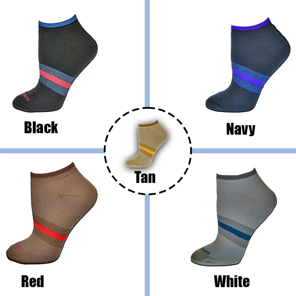 No Show Tipped Cushioned Arch Support Performance Cotton Socks Durable & Comfortable Ankle Socks for Sports and Everyday Wear