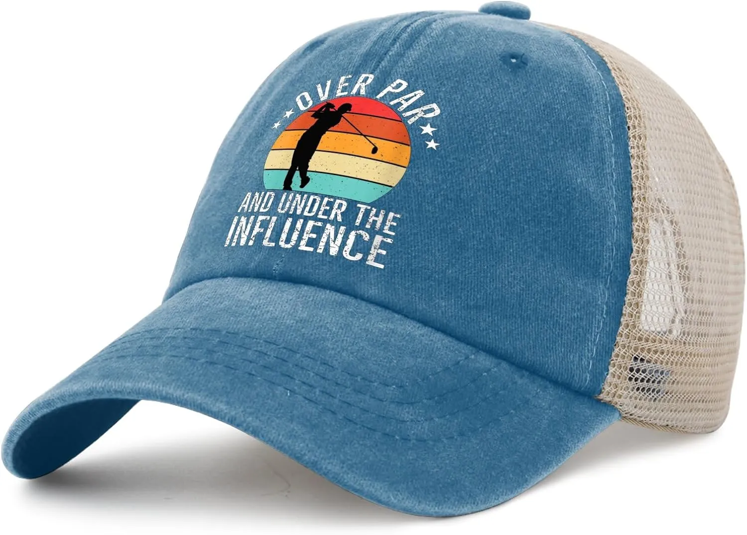 Over Par and Under Influence Hat for Women Humor Golf Country Hat for Mens Trucker Hat Ball Cap Trendy