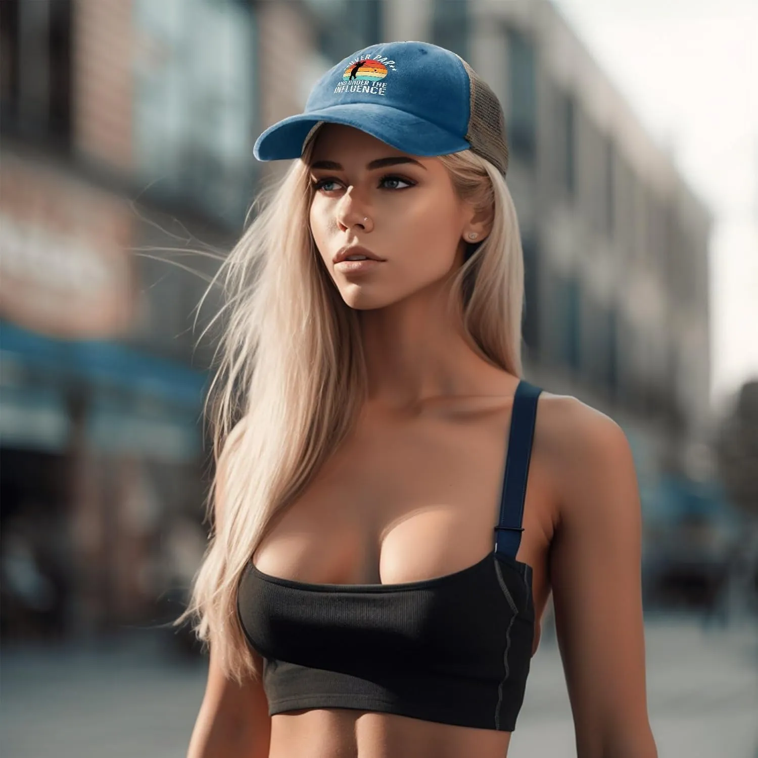 Over Par and Under Influence Hat for Women Humor Golf Country Hat for Mens Trucker Hat Ball Cap Trendy