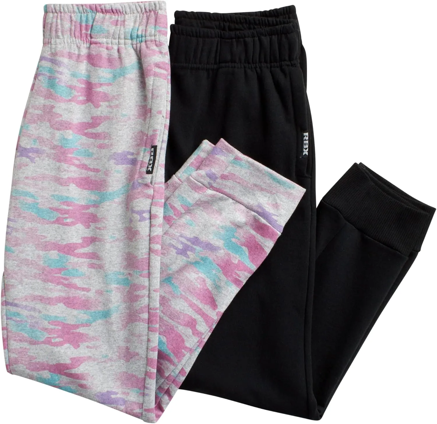 RBX Girls' Sweatpants - 2 Pack Active Fleece Joggers (Size: 4-16)