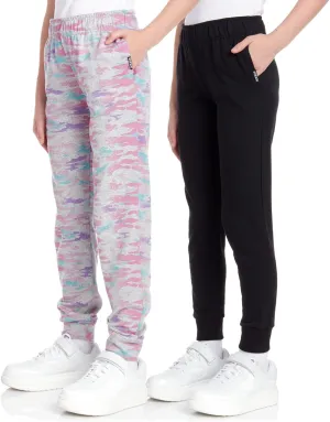 RBX Girls' Sweatpants - 2 Pack Active Fleece Joggers (Size: 4-16)