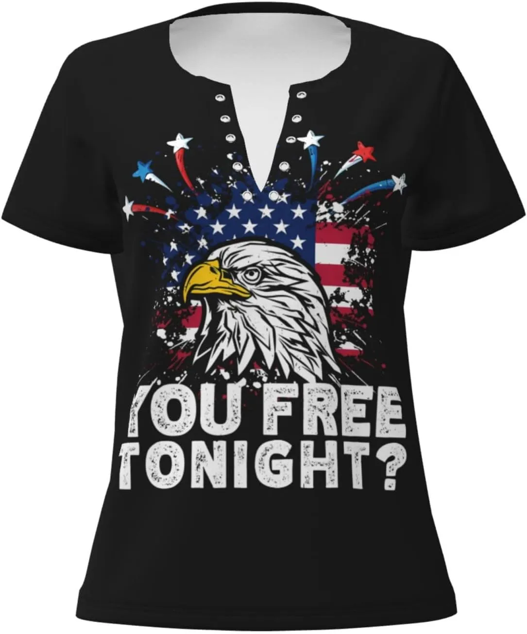 Retro American Football Womens Deep v Neck T-Shirts Short Sleeve Shirts Casual Tee Tops Slim Fit T-Shirt