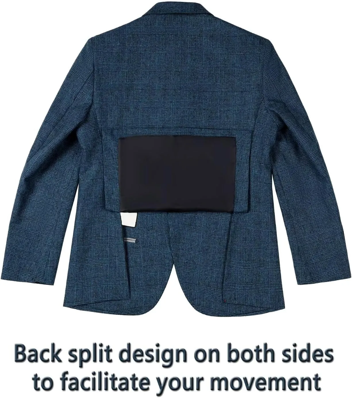 ROZU Tweed Plaid Men's Sport Coats & Blazers Wool Blend Jackets for Men Slim Fit Two Button Suit Blazer Casual Business