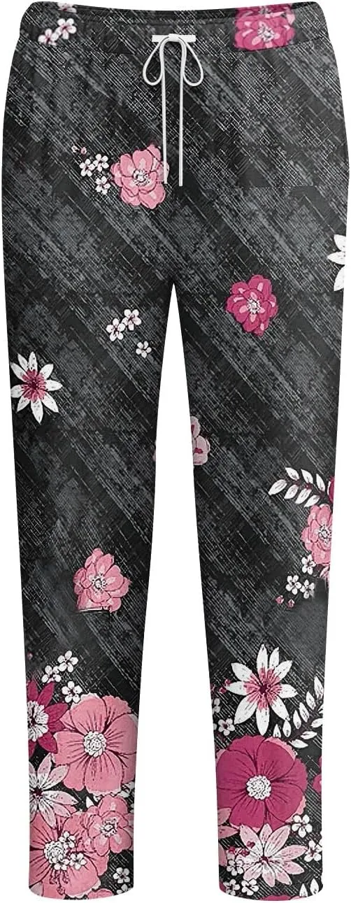 Scrubs for Women Set Jogger Nursing Uniform Stretch V-Neck Short Sleeve Top Cute Floral Animal Print Pants