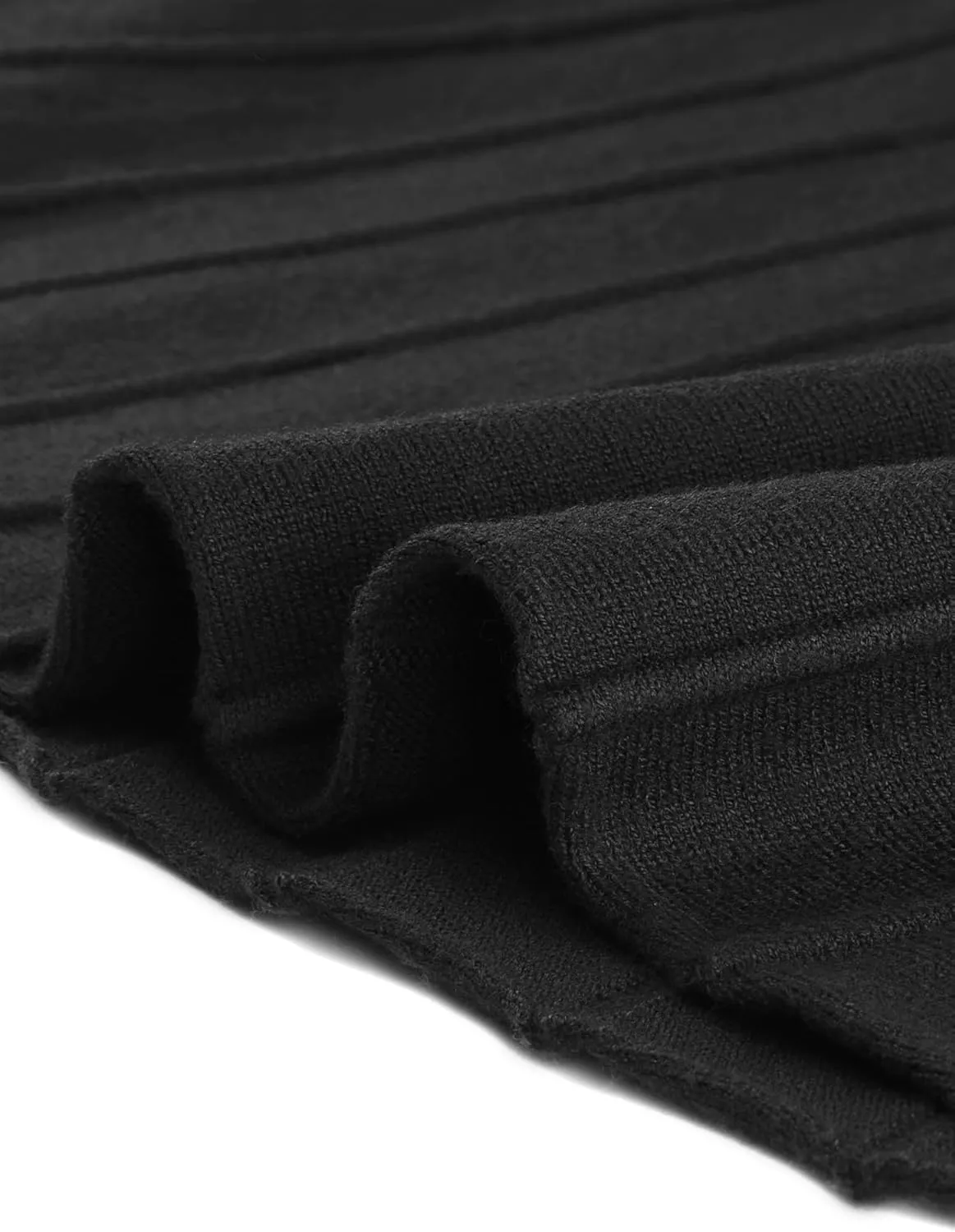 Seta T Women's V Neck Sweater Dress Casual Long Sleeve Tie Waist Pleated A-Line Midi Dress