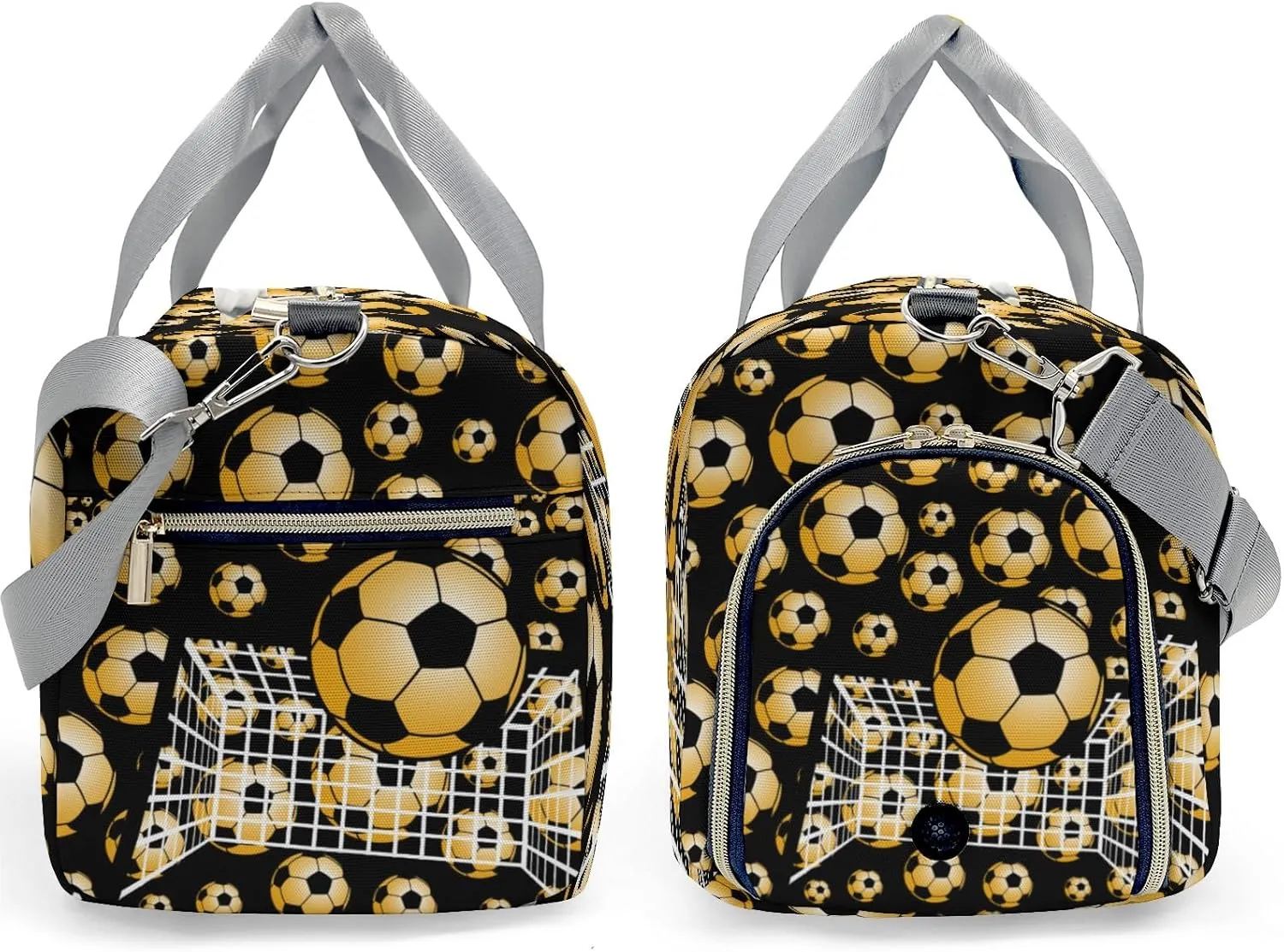 Soccer Ball Player Team Waterproof Travel Duffel Bag for Men and Women with Shoe Compartment