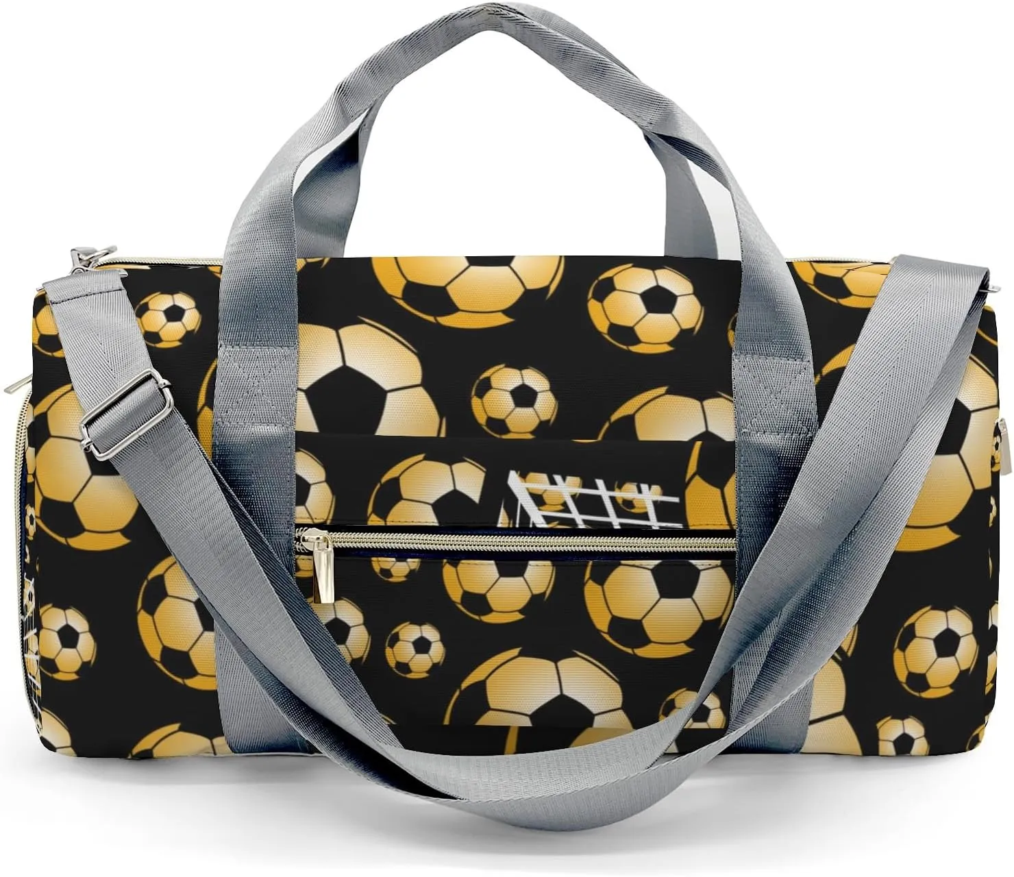 Soccer Ball Player Team Waterproof Travel Duffel Bag for Men and Women with Shoe Compartment
