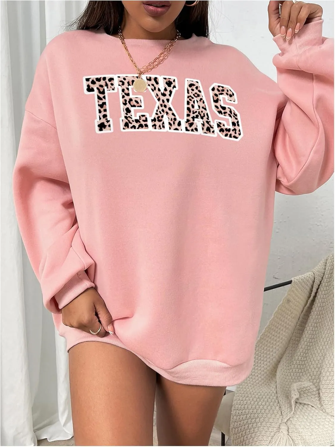 SOLY HUX Women's Sweatshirt Vintage Oversized Long Sleeve Tshirt Crewneck Graphic Pullover Top