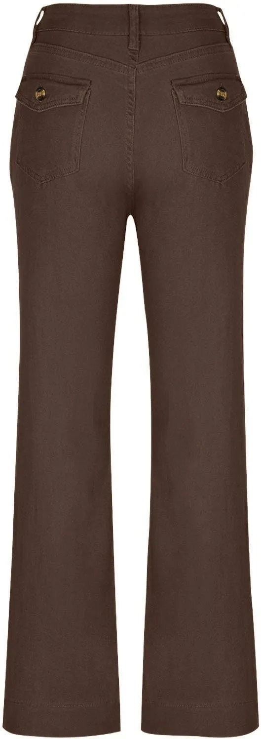 Straight Leg Jeans for Women High Stretch Bootcut Denim Pants Colorful Classic Ankle Jeans with Slant Pockets