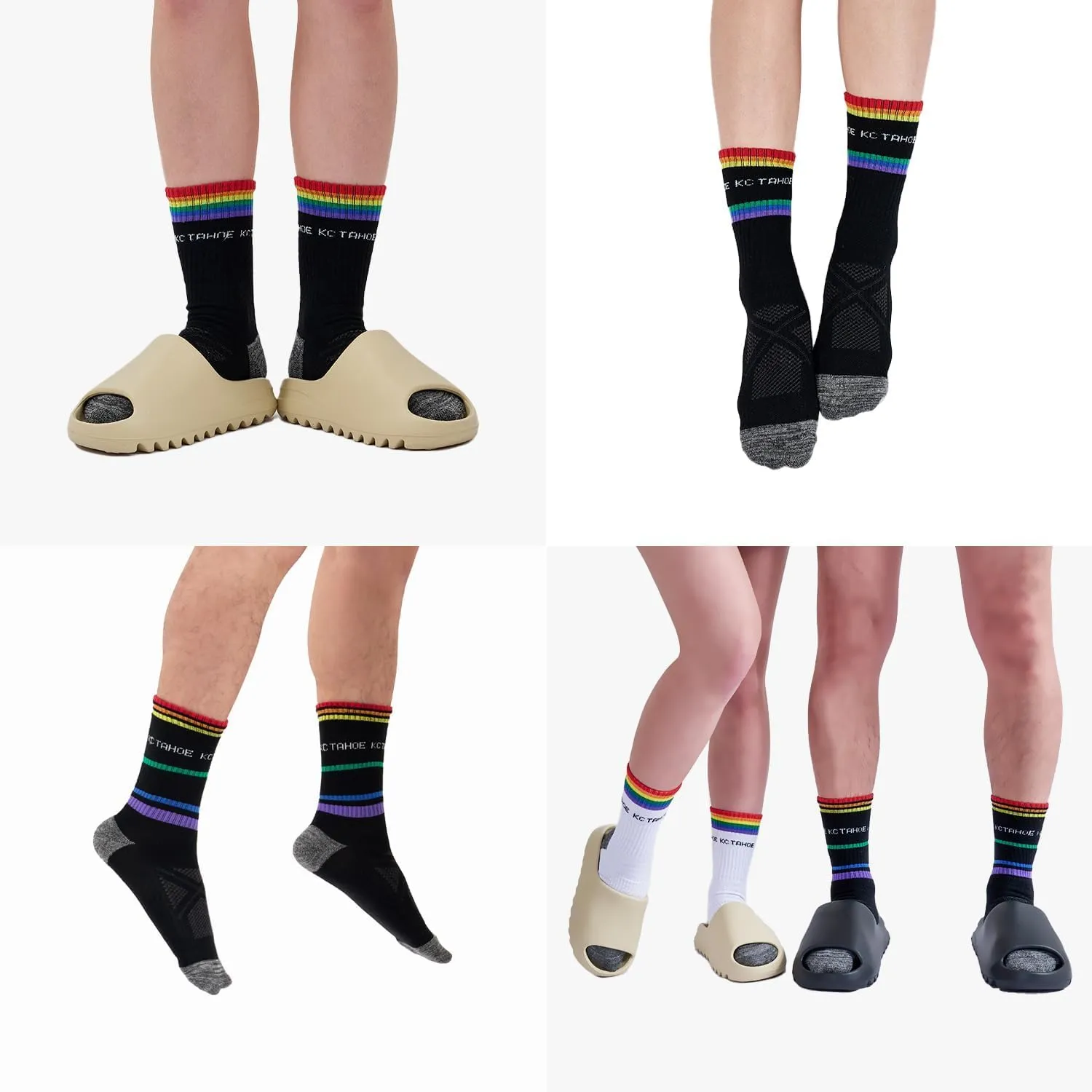Striped Crew Socks (3 Pairs) - Odor-Resistant, Cushioned Arch Support, Moisture-Wicking for Running, Gym, Daily Wear