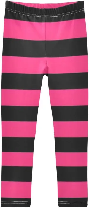 Striped Leggings for Girls Yoga Dance Pants Stretch High Waisted Ankle Length Tights Kids Leggings