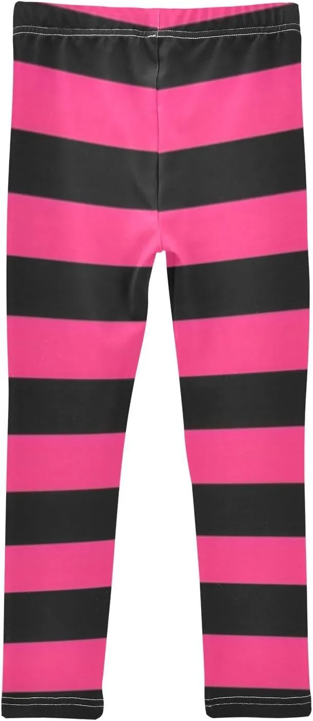 Striped Leggings for Girls Yoga Dance Pants Stretch High Waisted Ankle Length Tights Kids Leggings