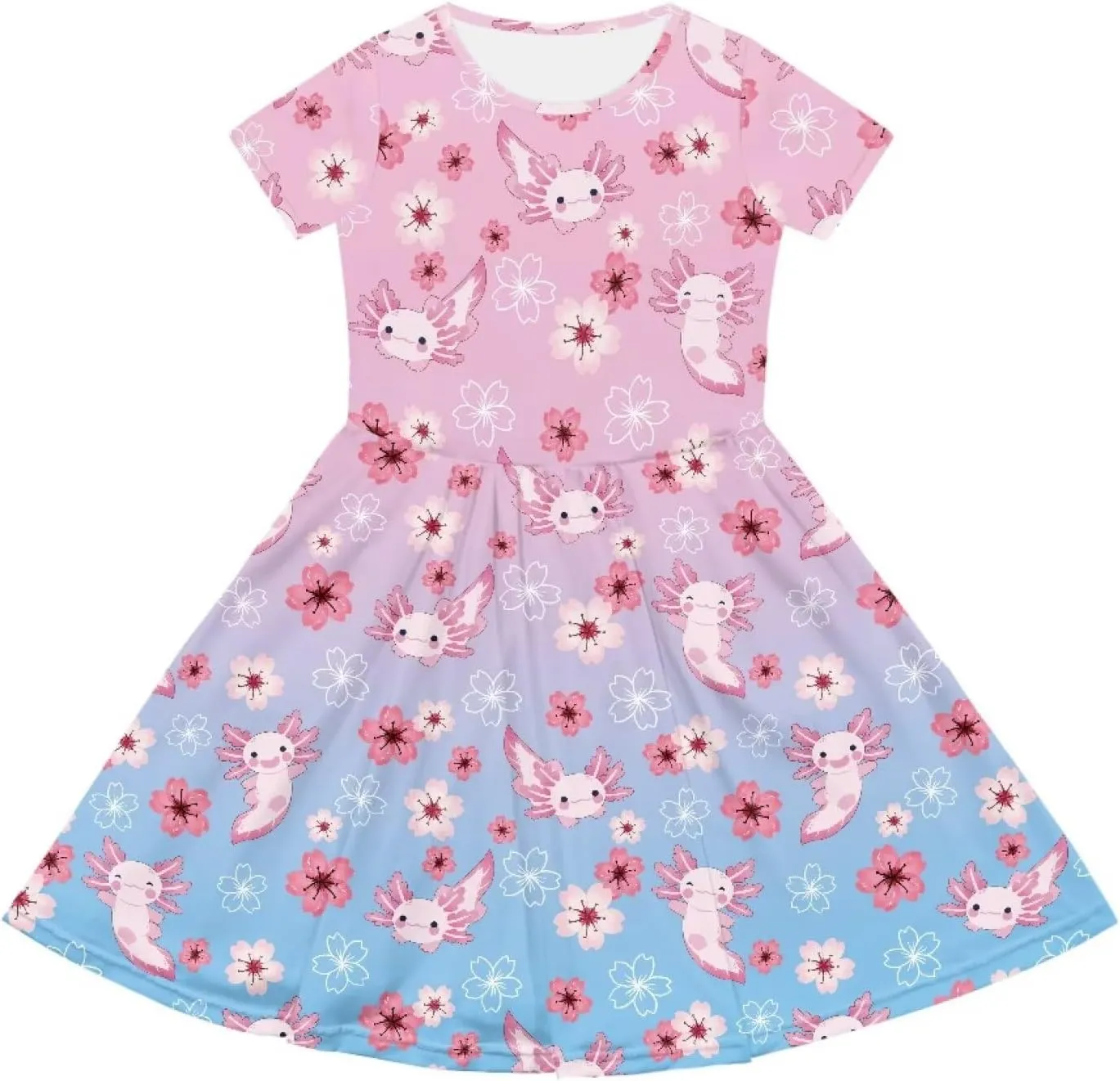 Summer Knee-Length Dresses for Girls 2-14 Years Old Machine Washable and Wrinkle-Resistant