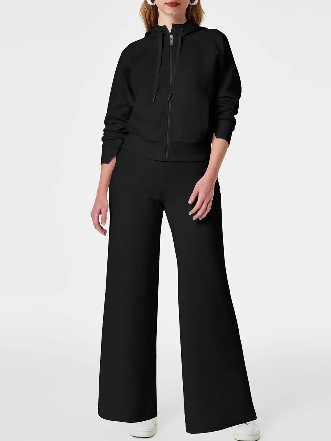 SuperPrity Women 2 Piece Outfits Sweatsuits 2024 Fall Zip Up Hoodie Sweatshirt Sweatpants Tracksuit Matching Sweat Lounge Set