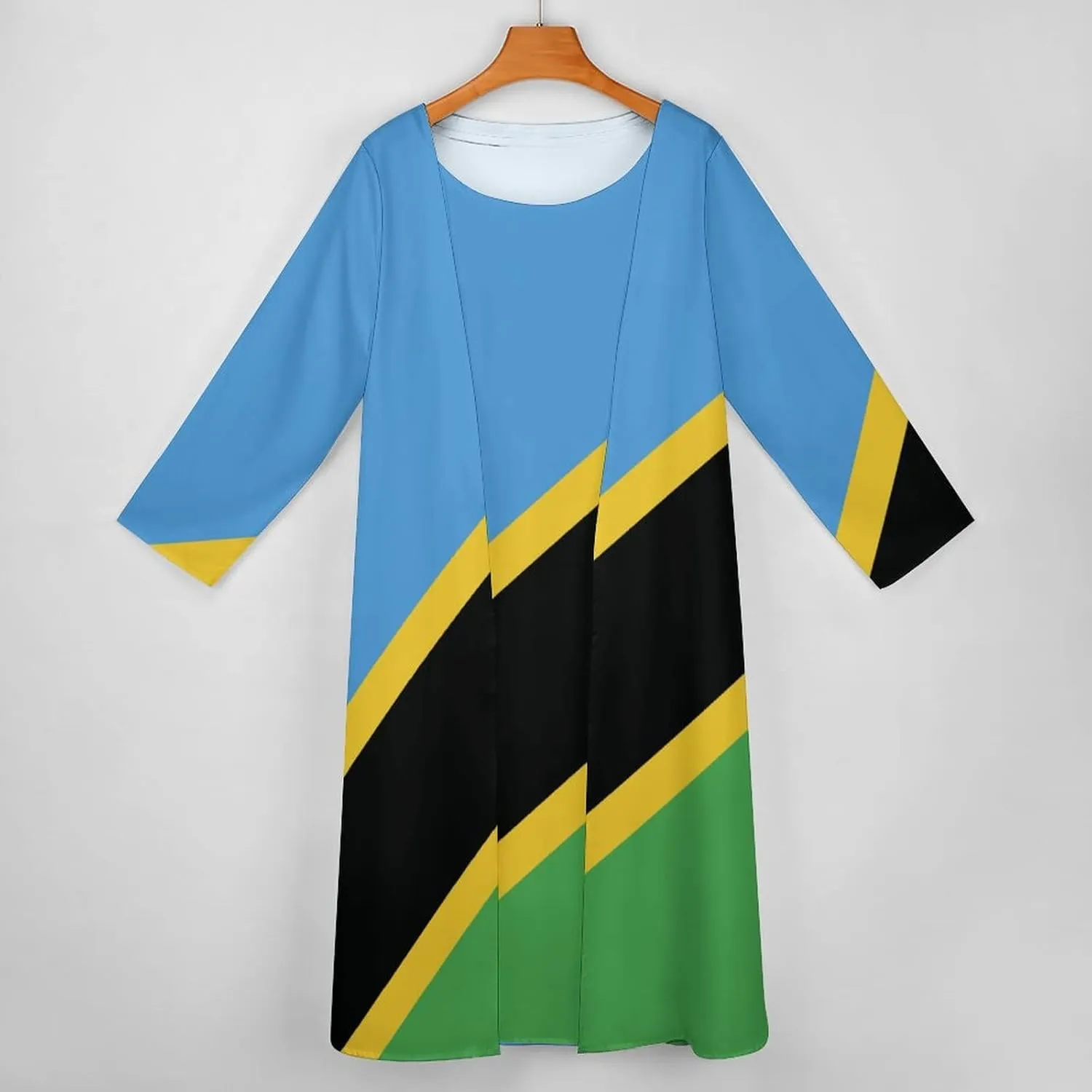 TAIZIYEAH Dress Suit Elegant Casual Long Dress Tanzania Flag Girls Summer Sunshine Beach Skirts for Womens XL