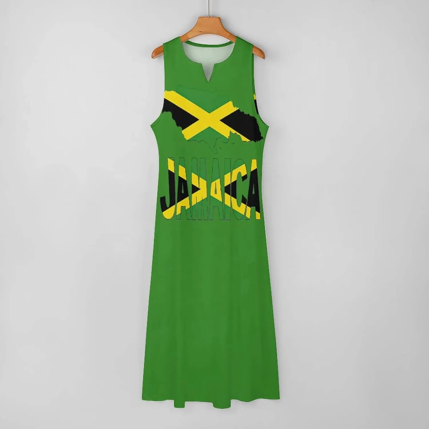 TAIZIYEAH Long Dress Jamaica Flag Women's Summer Casual Loose Dress Long Dress Short Sleeve for Girls Fashion Skirts S