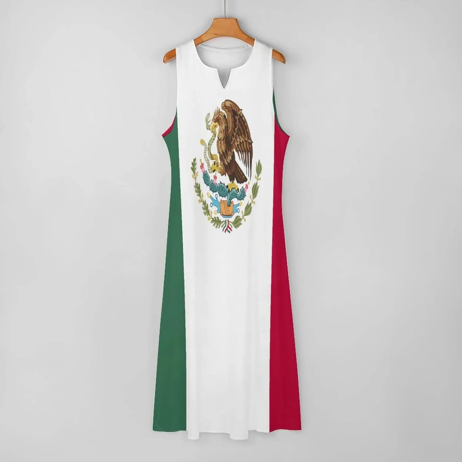 TAIZIYEAH Long Dress Mexican Flag Women's Summer Casual Loose Dress Long Dress Short Sleeve for Girls Fashion Skirts 2XL