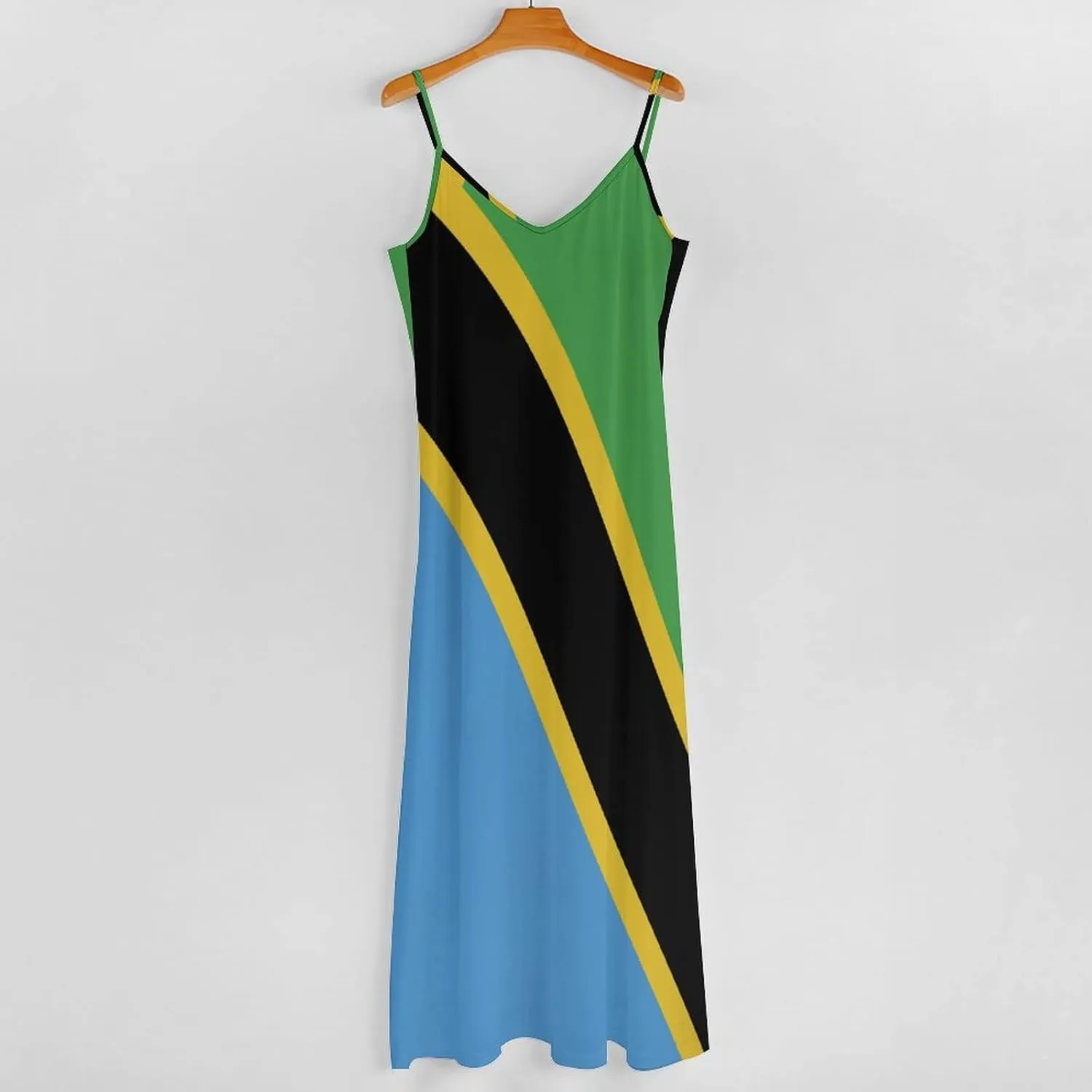 TAIZIYEAH Long Dress Tanzania Flag Women's Summer Casual Loose Dress Long Dress Short Sleeve for Girls Fashion Skirts 3XL
