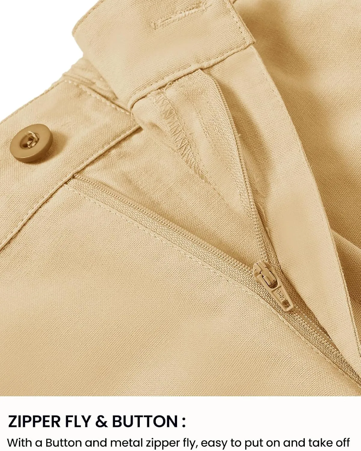 TBMPOY Men’s Linen Pants Casual Lightweight Beach Summer Pants Elastic Waist Slim Fit Trousers