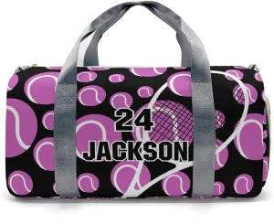 Tennis Fuchsia Sport Gym Gym Bag for Women, Travel Duffle Bag Carry On Weekender Bag with Shoe Compartment