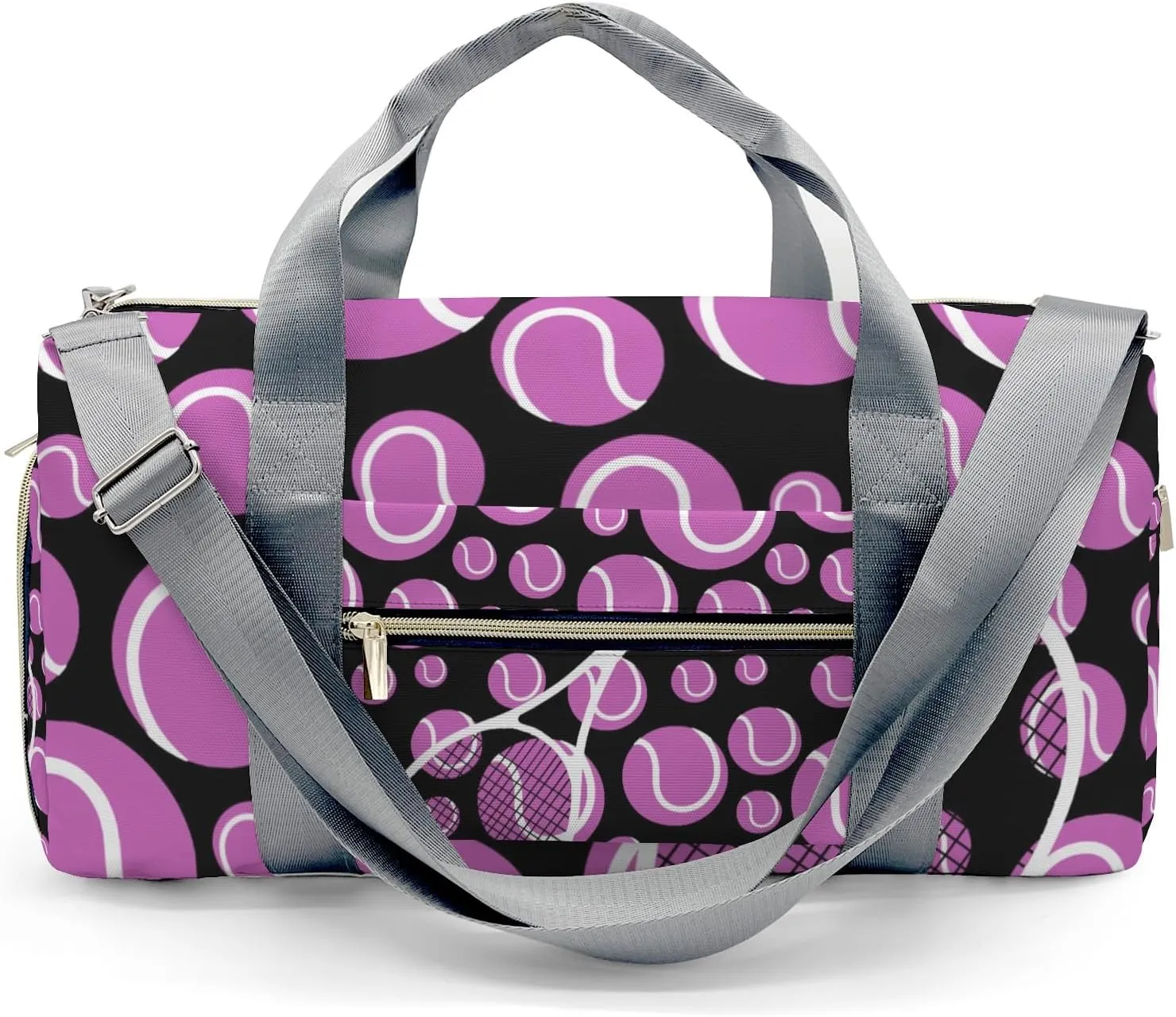 Tennis Fuchsia Sport Gym Gym Bag for Women, Travel Duffle Bag Carry On Weekender Bag with Shoe Compartment