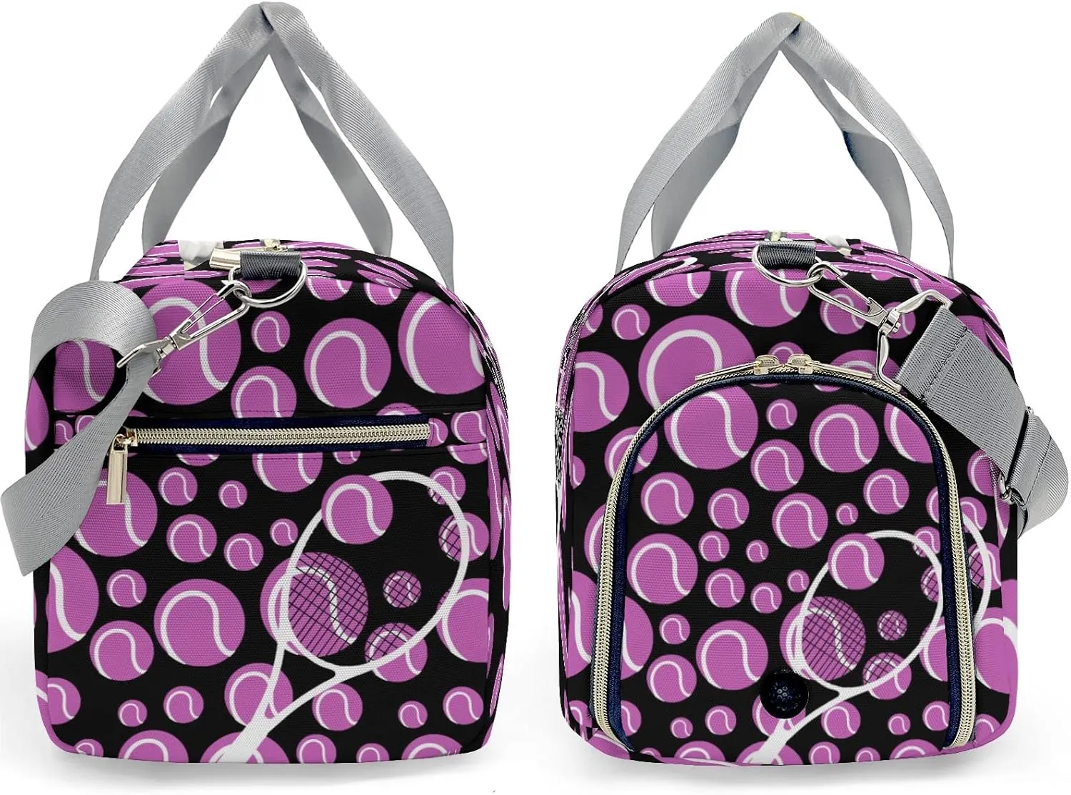 Tennis Fuchsia Sport Gym Gym Bag for Women, Travel Duffle Bag Carry On Weekender Bag with Shoe Compartment