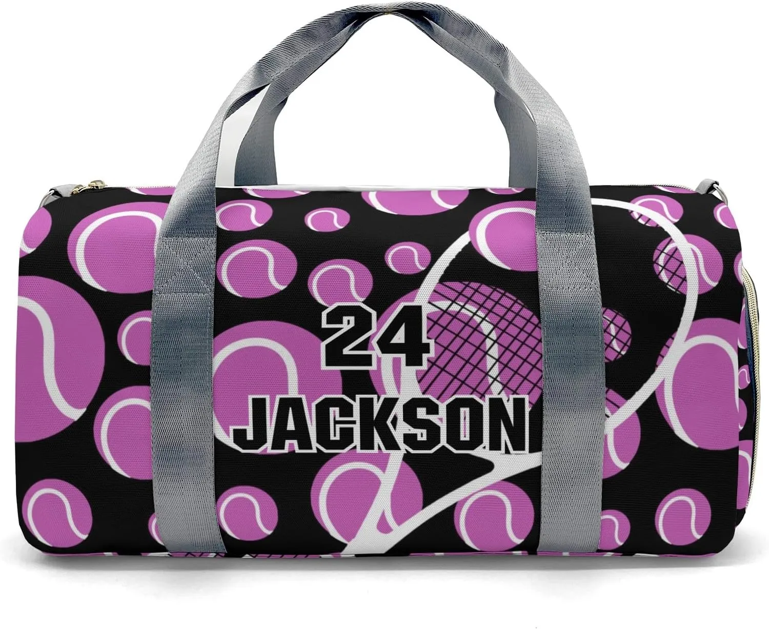 Tennis Fuchsia Sport Gym Gym Bag for Women, Travel Duffle Bag Carry On Weekender Bag with Shoe Compartment