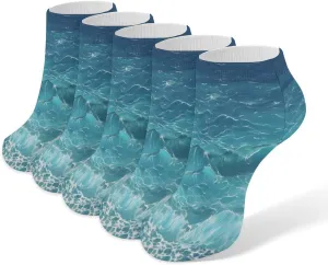 The Deep Ocean 5 Pairs Ankle Socks Comfort Athletic Socks Low Cut Breathable Casual Sock for Unisex