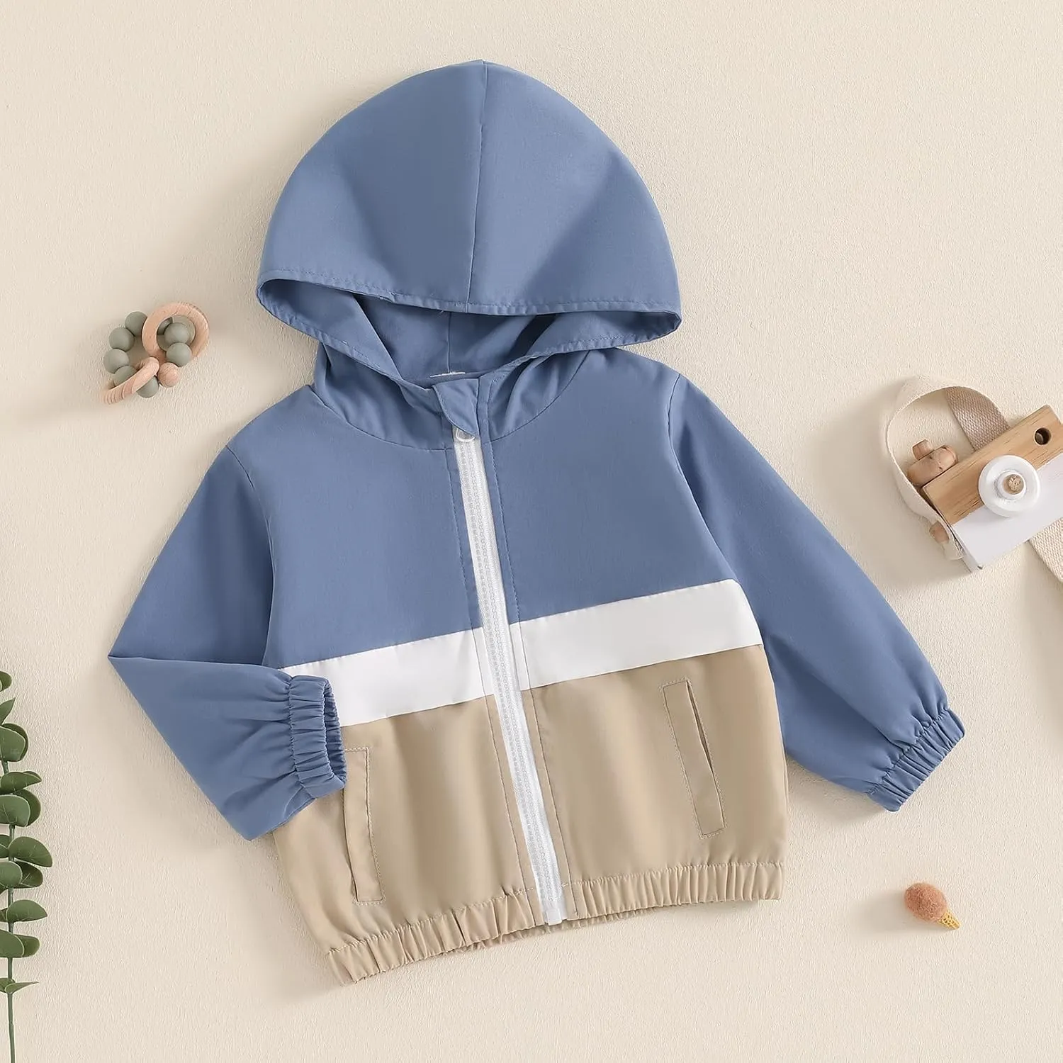 Toddler Baby Boy Hooded Jacket Long Sleeve Flap Pocket Zip Up Hoodie Coat Fall Winter Outwear